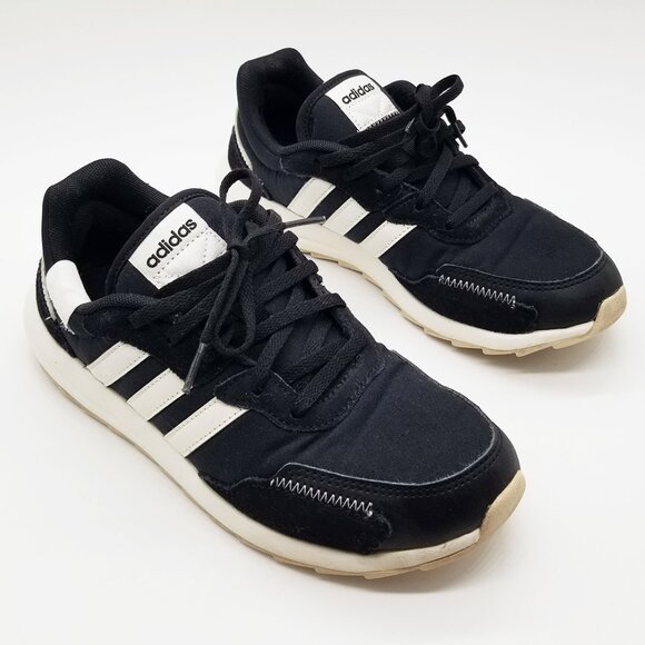 Adidas Women's Retrorun Running Sneakers from Finish Line Size 6 Black Comfort - Picture 1 of 16